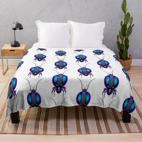 Item preview, Iridescent blue colorful floral weird insect bug designed and sold by rockate.