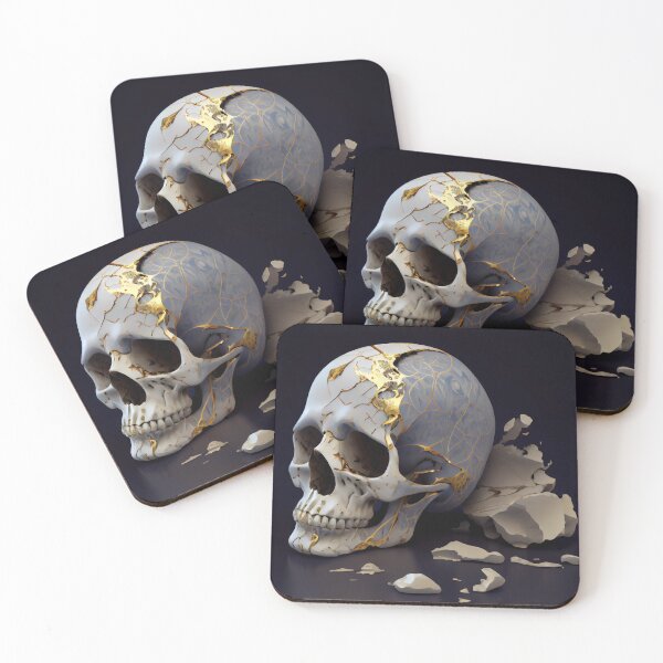 Item preview, Kintsugi skull, Skull Art, Skull Wall Décor - Japanese art of Kintsugi 4 designed and sold by Obibobishop.