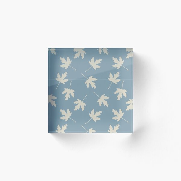 Item preview, Blue & Cream Leaves Pattern designed and sold by BirdsNatureArt.