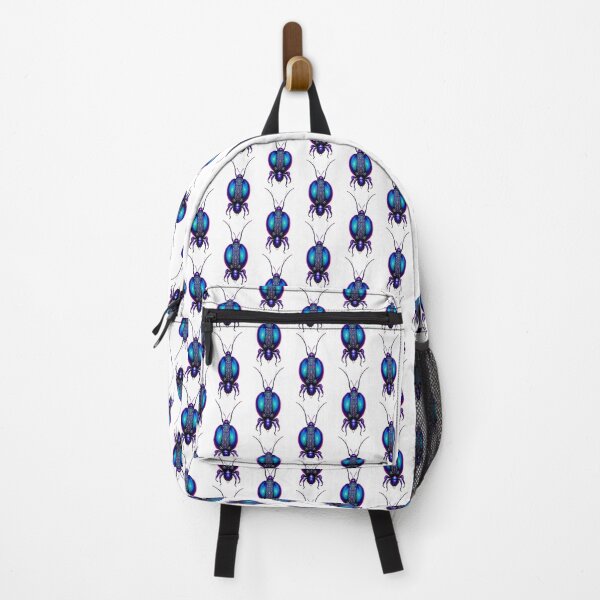 Item preview, Iridescent blue colorful floral weird insect bug designed and sold by rockate.