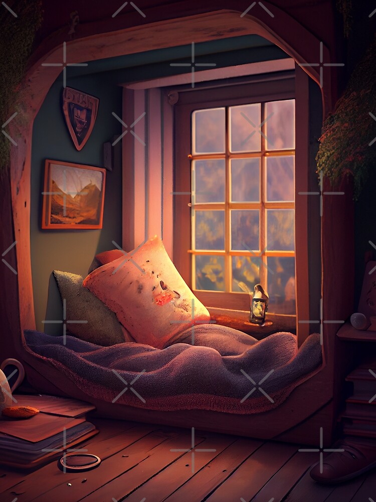 Thumbnail 3 von 3, Tuch, Sweet Nook Digital Painting designt und verkauft von CodeAndColors.