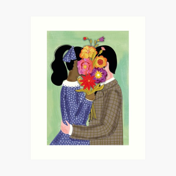 Valentines Kiss Art Print