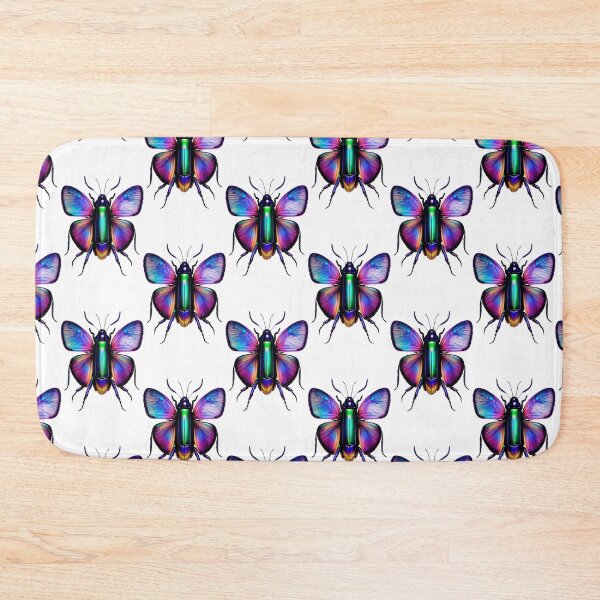 Item preview, Iridescent blue colorful floral weird insect moth designed and sold by rockate.