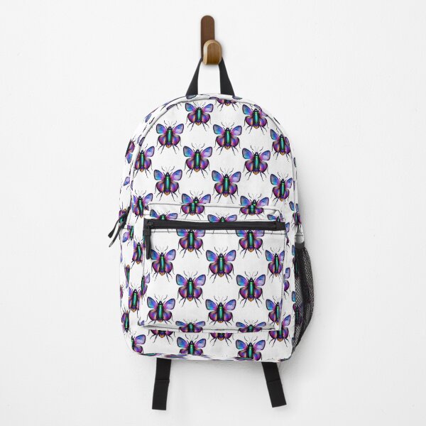 Item preview, Iridescent blue colorful floral weird insect moth designed and sold by rockate.