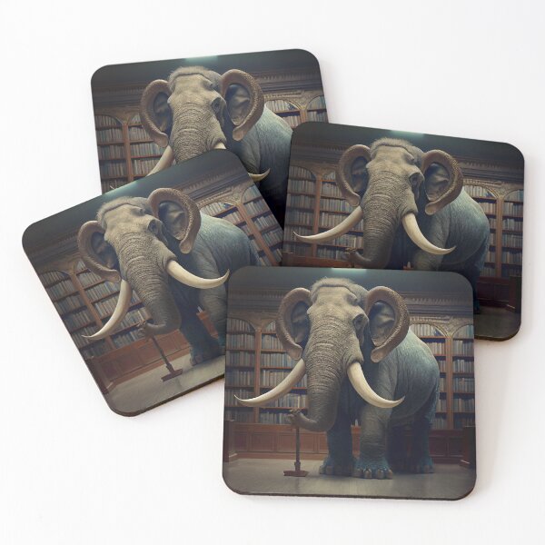 Item preview, The Librarian Mammoth Digital Painting designed and sold by CodeAndColors.