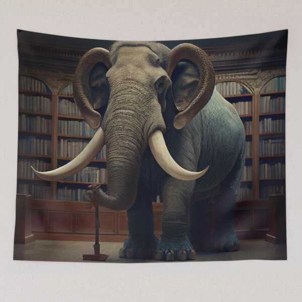 Item preview, The Librarian Mammoth Digital Painting designed and sold by CodeAndColors.