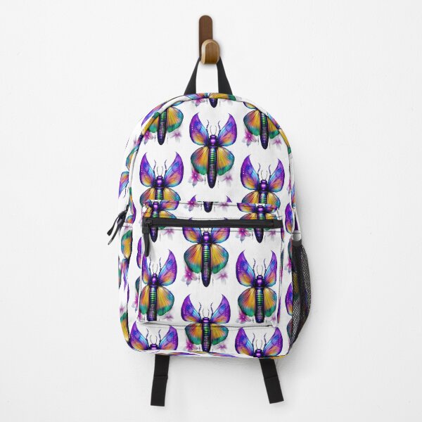 Item preview, Iridescent blue colorful floral weird insect moth designed and sold by rockate.