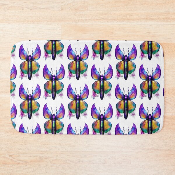 Item preview, Iridescent blue colorful floral weird insect moth designed and sold by rockate.