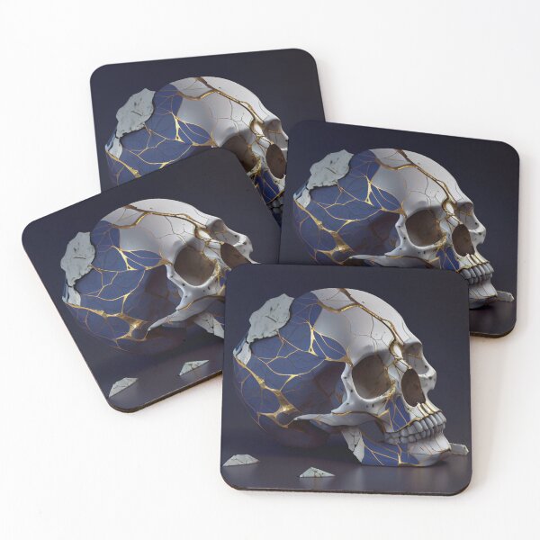 Item preview, Kintsugi skull, Skull Art, Skull Wall Décor - Japanese art of Kintsugi 6 designed and sold by Obibobishop.