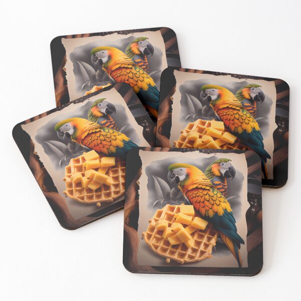 Item preview, Mango and Parrot on a Waffle Digital Painting designed and sold by CodeAndColors.