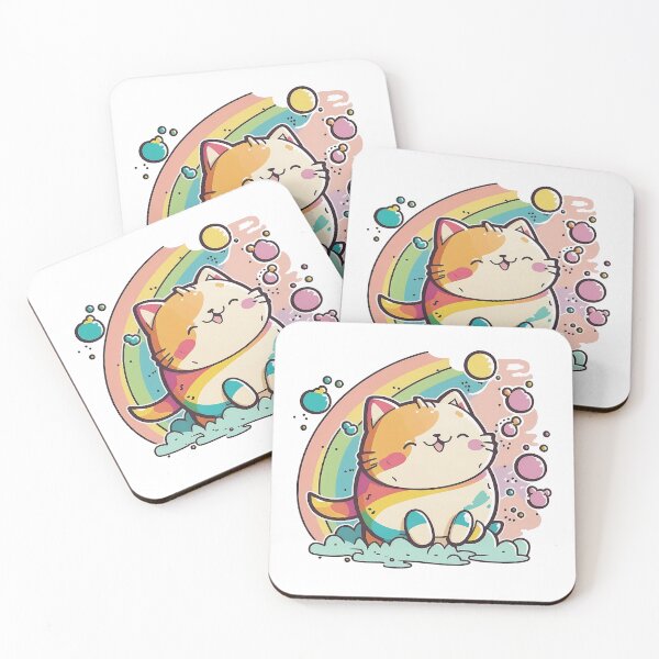 Item preview, colorful cute happy cat designed and sold by ffkj09.