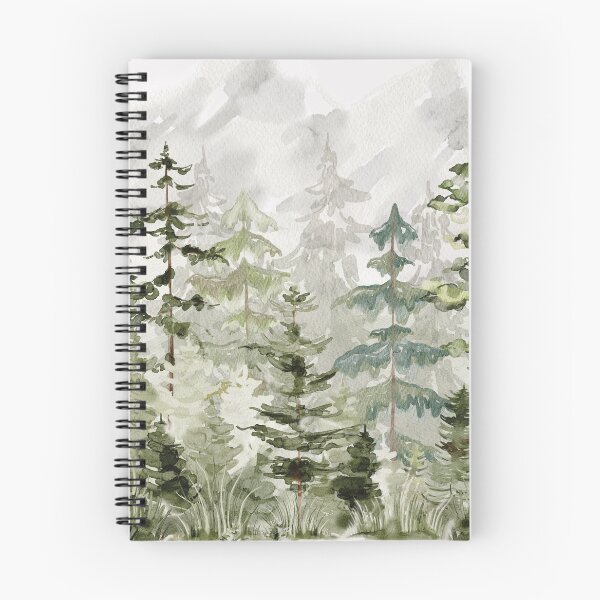 Item preview, Watercolor Pine Forest on Mountain designed and sold by Nature Hues.