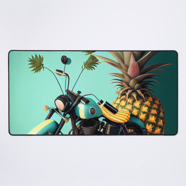 Item preview, Motorcycle  Pineapples on Plaid Digital Painting designed and sold by CodeAndColors.