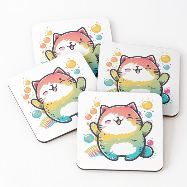 Item preview, colorful cute happy cat designed and sold by ffkj09.