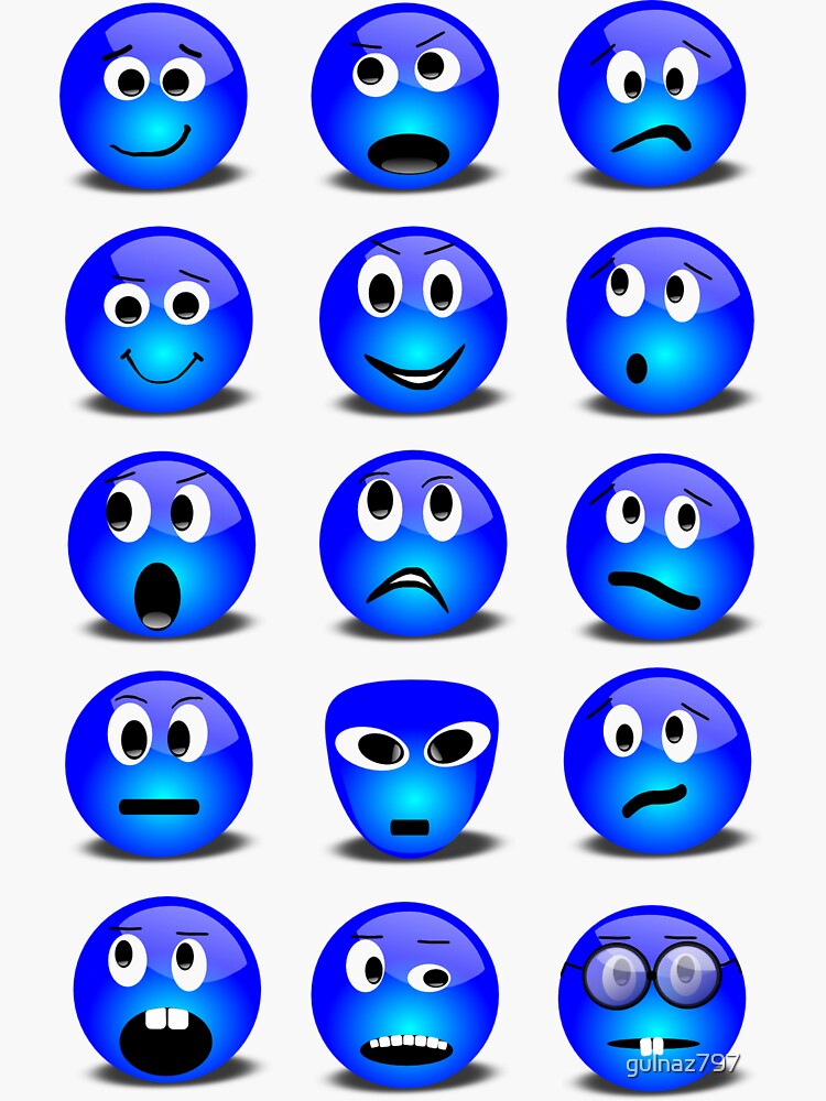 emoji faces expression funny smile happy angry mood sad set