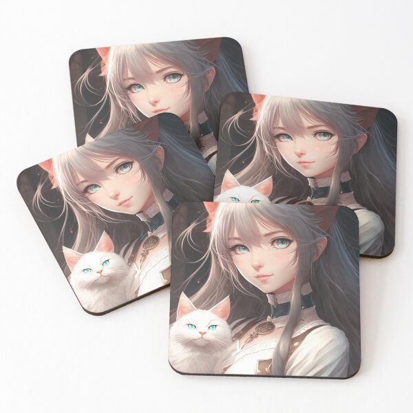 Item preview, A Magical Bond: The Portrait of a Beautiful Female Wizard and Her Cat Companion designed and sold by PJGartui.