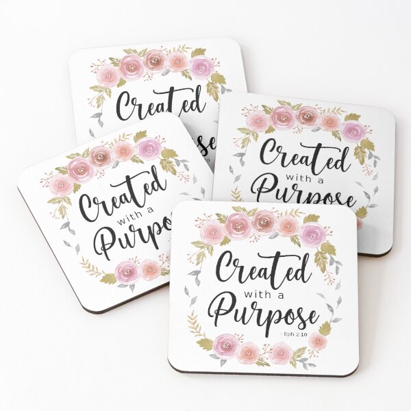 Item preview, Created with a Purpose - Pink Roses Black Text designed and sold by amazingjoy.