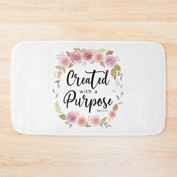 Item preview, Created with a Purpose - Pink Roses Black Text designed and sold by amazingjoy.