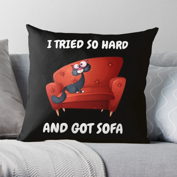 I Tried So Hard And Got Sofa funny meme Throw Pillow for Sale by hamzab7