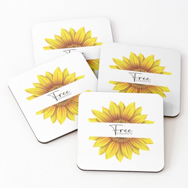 Item preview, Christian Sunflower design - I am Free - Ephesians 1:7 designed and sold by simplydesignart.