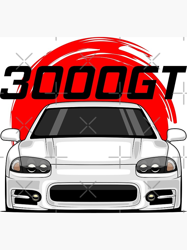 Front White 3000GT 1999 2000 Art Print for Sale by goldentuners Redbubble