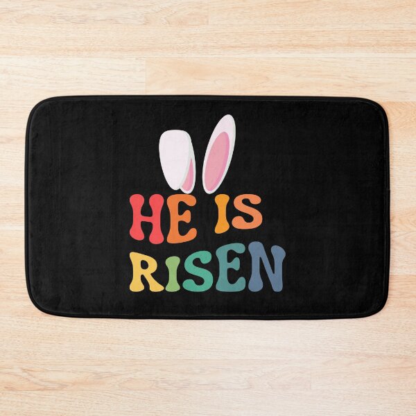Item preview, Bunny Ears He Is Risen, Easter, Minimalist, Retro, Colorful Easter Wishes Greetings designed and sold by ImaginedCo.