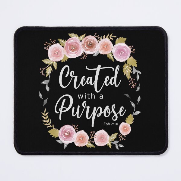 Item preview, Created with a Purpose - Pink Roses Light Text designed and sold by amazingjoy.