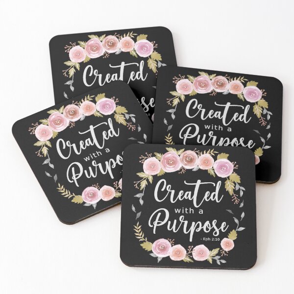 Item preview, Created with a Purpose - Pink Roses Light Text designed and sold by amazingjoy.