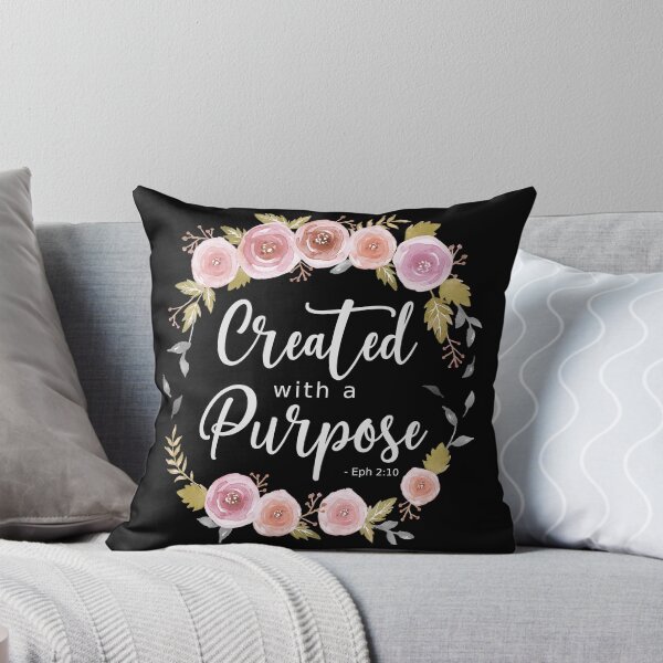 Item preview, Created with a Purpose - Pink Roses Light Text designed and sold by amazingjoy.