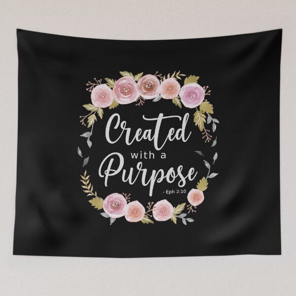 Item preview, Created with a Purpose - Pink Roses Light Text designed and sold by amazingjoy.