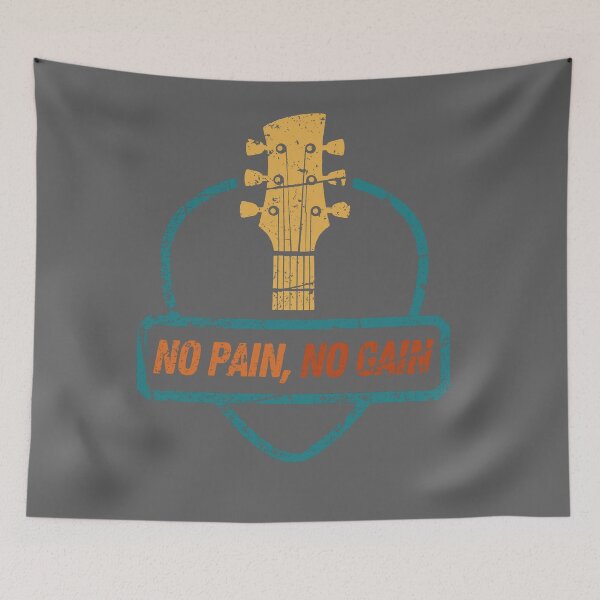 Item preview, No Pain, No Gain, Guitar, music and plectrum lover retro vintage designed and sold by facePale.