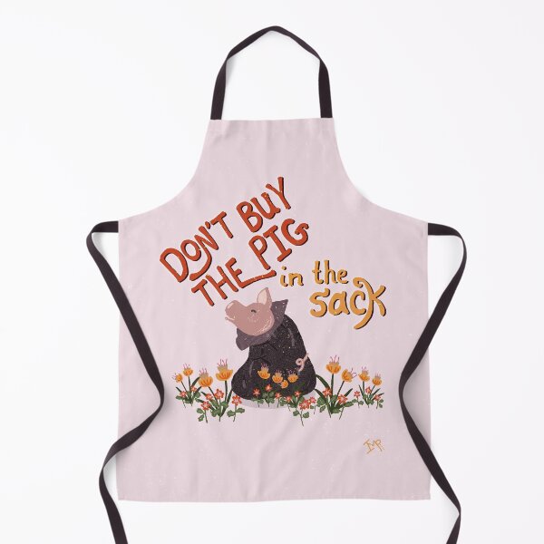 Item preview, Don't Buy the Pig in the Sack | orange yellow designed and sold by Ingrid Poole.