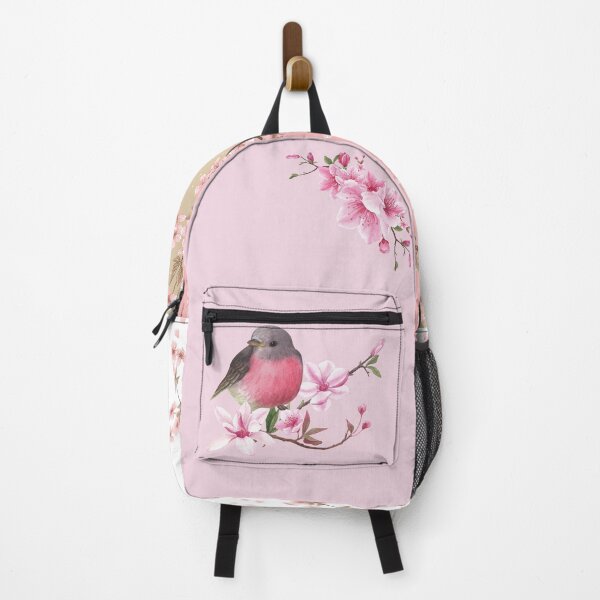 Item preview, Cherry Blossom and Cute Bird (Pink Backpack) designed and sold by Usagi-Kun.