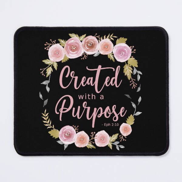 Item preview, Created with a Purpose - Pink Roses Light Blush Text designed and sold by amazingjoy.