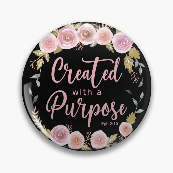 Item preview, Created with a Purpose - Pink Roses Light Blush Text designed and sold by amazingjoy.