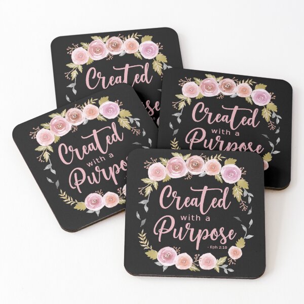 Item preview, Created with a Purpose - Pink Roses Light Blush Text designed and sold by amazingjoy.