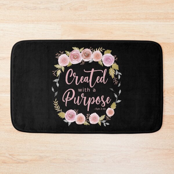 Item preview, Created with a Purpose - Pink Roses Light Blush Text designed and sold by amazingjoy.