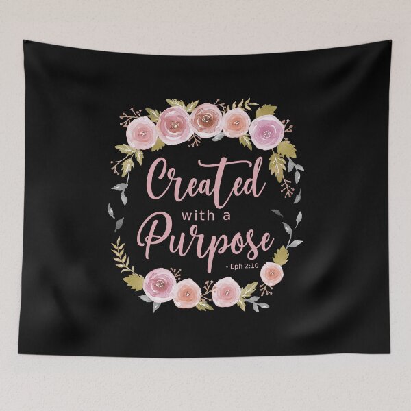 Item preview, Created with a Purpose - Pink Roses Light Blush Text designed and sold by amazingjoy.