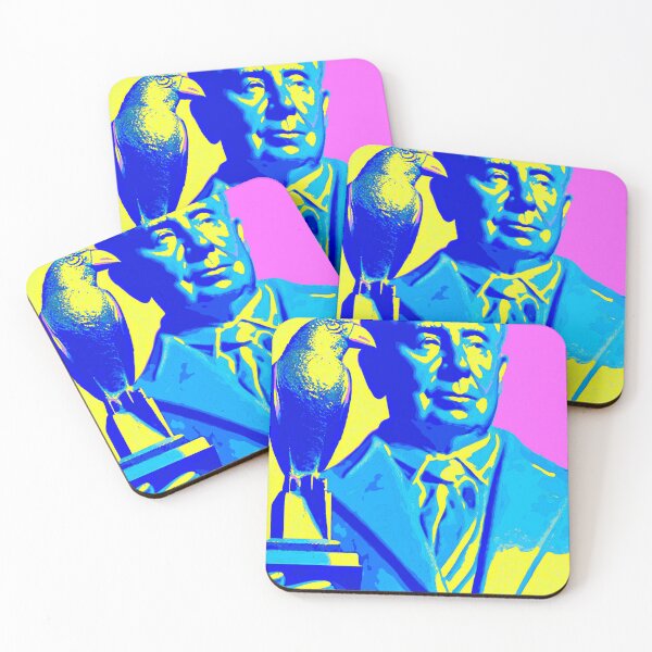 Item preview, PORTRAIT ILLUSTRATION OF ALFRED HITCHCOCK IN BIRDS - ALFRED HITCHCOCK - THE KING OF SUSPENSE - THE MOVIE "THE BIRDS". designed and sold by Ralek.