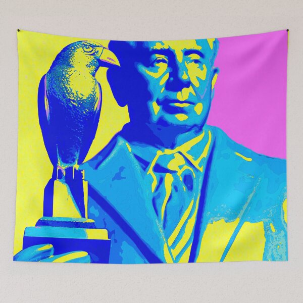 Item preview, PORTRAIT ILLUSTRATION OF ALFRED HITCHCOCK IN BIRDS - ALFRED HITCHCOCK - THE KING OF SUSPENSE - THE MOVIE "THE BIRDS". designed and sold by Ralek.
