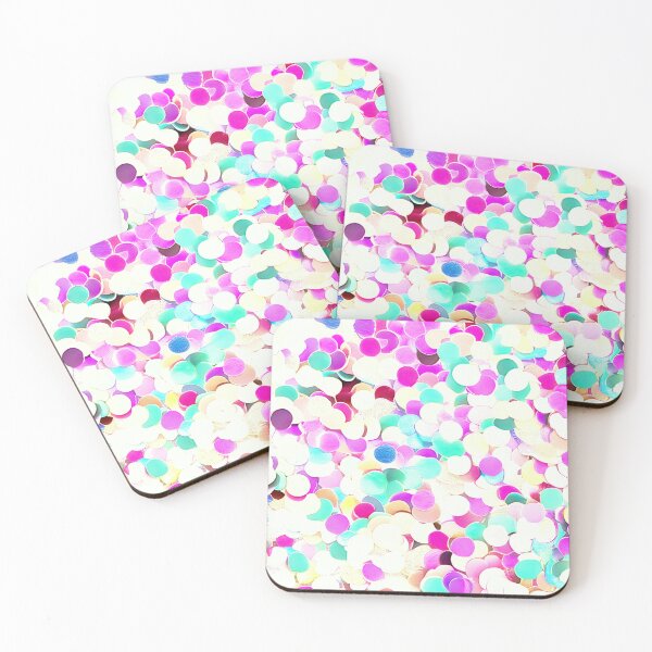 Item preview, Abstract Confetti Sequins - Aqua, Pink designed and sold by asurtiumgreen.