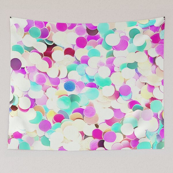 Item preview, Abstract Confetti Sequins - Aqua, Pink designed and sold by asurtiumgreen.