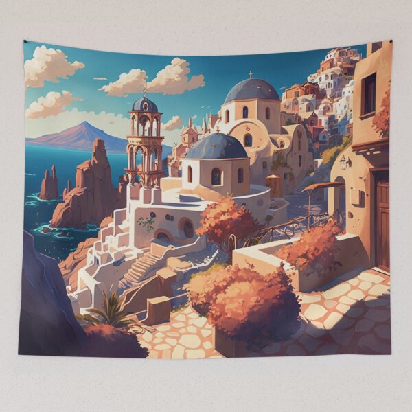 Item preview, santorini illustration designed and sold by GabrielMadrasse.
