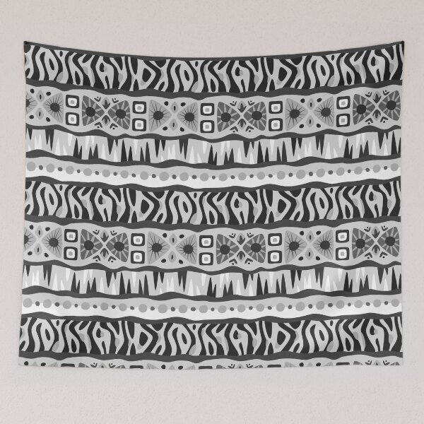 Item preview, AfricanTribal Mudcloth Style Pattern in Black and White designed and sold by SoccaTamam.