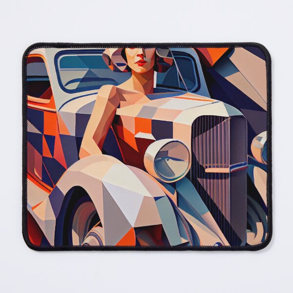 Item preview, Breaking Barriers: A Young Woman's Joyous Automotive Painting in the Style of Cubism designed and sold by DaniFantasy.