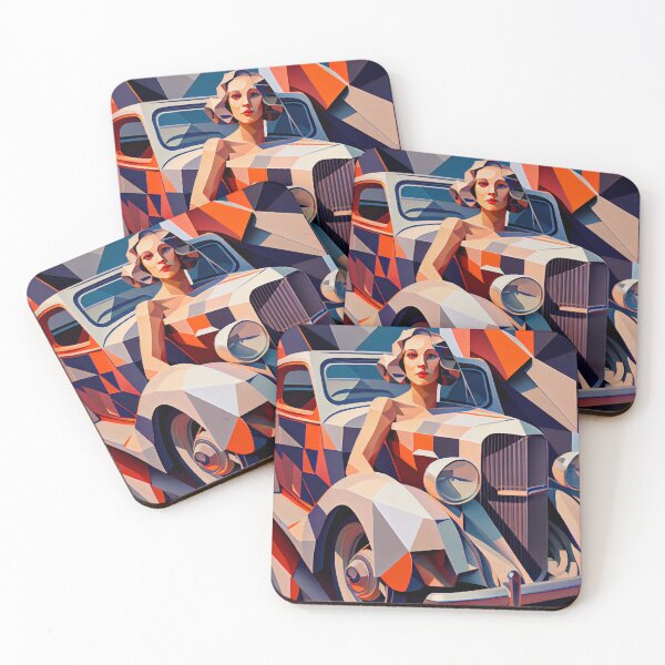 Item preview, Breaking Barriers: A Young Woman's Joyous Automotive Painting in the Style of Cubism designed and sold by DaniFantasy.