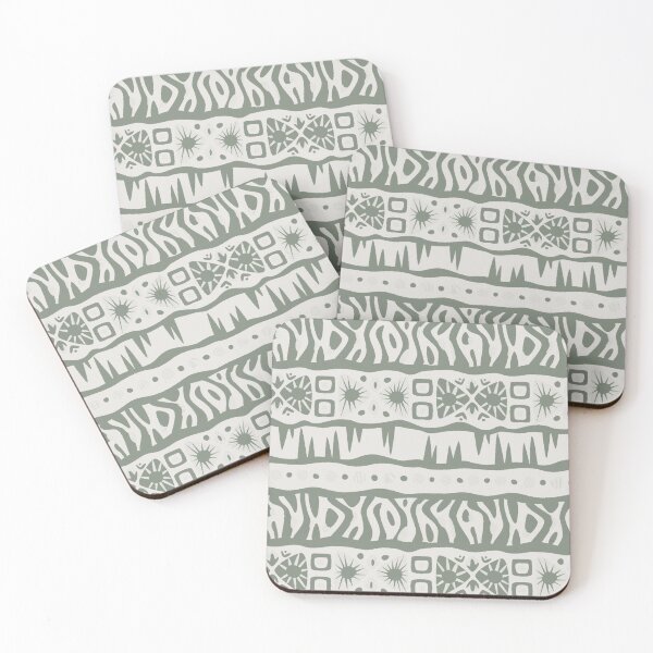 Item preview, AfricanTribal Mudcloth Style Pattern in Olive Green Colors designed and sold by SoccaTamam.