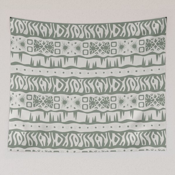 Item preview, AfricanTribal Mudcloth Style Pattern in Olive Green Colors designed and sold by SoccaTamam.