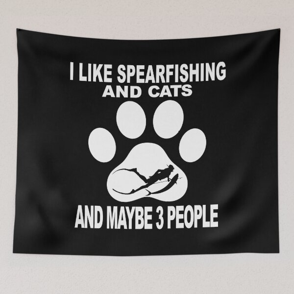 Item preview, Spearfishing and cats and maybe 3 people - funny gift idea for spearfishing and cat lovers in 2023 designed and sold by Live  Today.