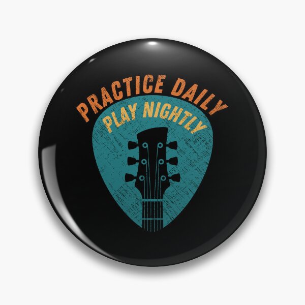 Item preview, Practice Daily Play Nightly Guitar, music and plectrum lover retro vintage designed and sold by facePale.